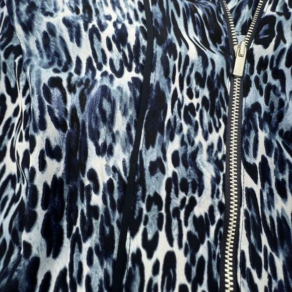 Cache - Blue Animal Print Zipper Zip Up Blousy Jacket  Size 10 - Picture 4 of 4